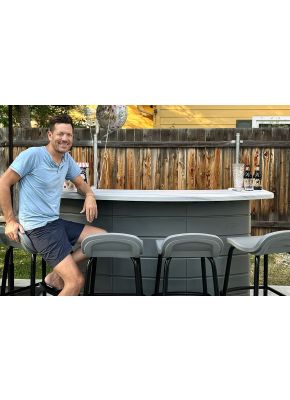 Luke Caldwell preparing for a summer party