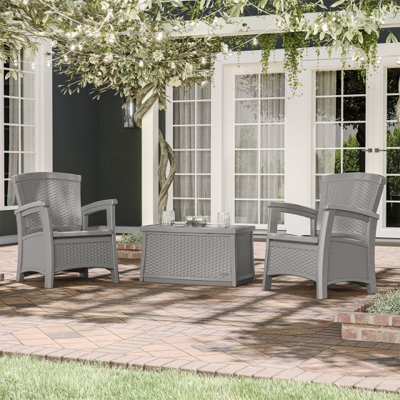 Suncast Elements Club Chair with Storage Dove Gray Suncast Corporation