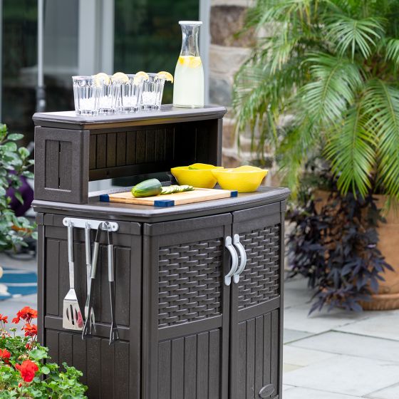 47 Gallon Patio Storage and Prep Station Java Suncast Corporation