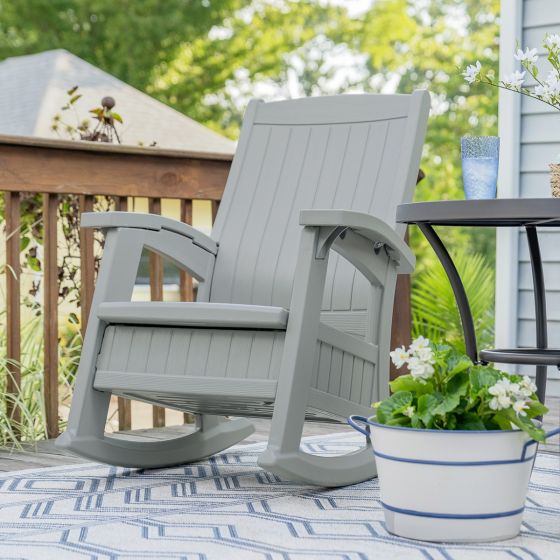 Rocking Chair with Storage - Dove Gray - Suncast® Corporation