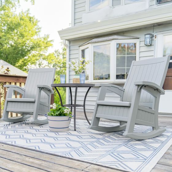 Rocking Chair with Storage - Dove Gray - Suncast® Corporation