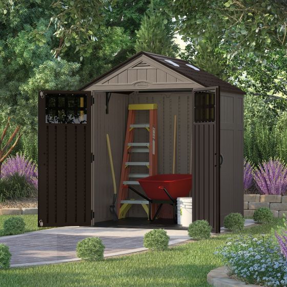 Everett® 6 ft. x 5 ft. Storage Shed - Dark Taupe - Suncast