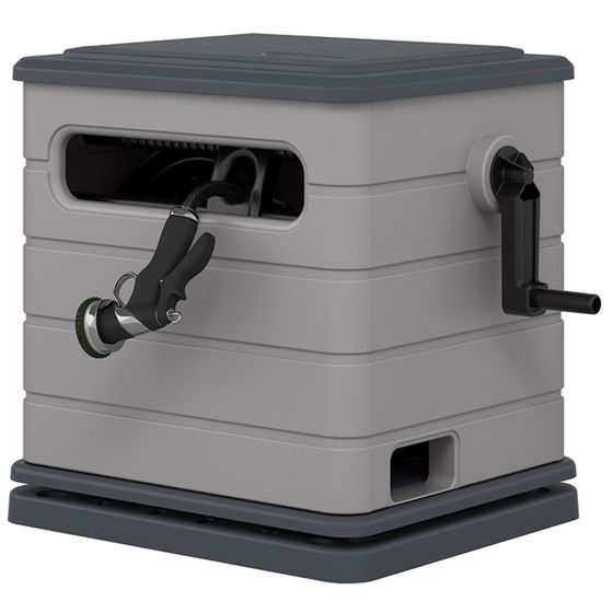 150 ft. Swivel Hose Hideaway® with Brass Connections - Suncast 150 ft. Swivel Hose Hideaway® with Brass Connections - Suncast
