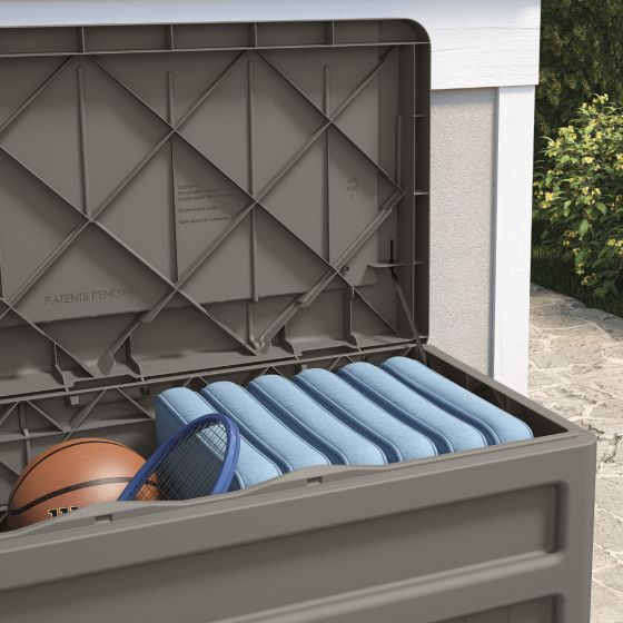 73 Gallon Medium Deck Box with Seat - Stoney - Suncast® Corporation