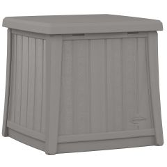 Woodgrain End Table with Storage - Dove Gray