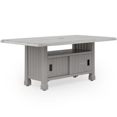 Elements 6-Person Dining Table & Umbrella Stand Set