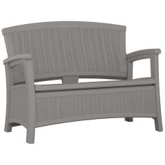 Woodgrain Bench with Storage - Dove Gray
