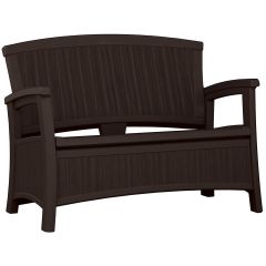 Woodgrain Bench with Storage - Java