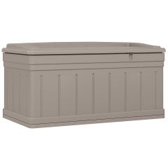 129 Gallon Extra Large Deck Box With Seat - Light Taupe