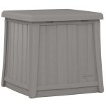 Woodgrain End Table with Storage - Dove Gray
