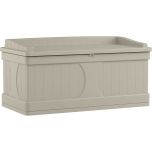 99 Gallon Large Deck Box With Seat - Light Taupe