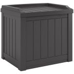 22 Gallon Small Deck Box with Storage Seat - Peppercorn